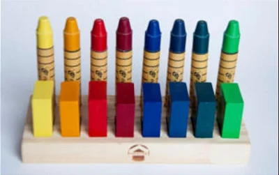 Porta Bloques y Bastones de Cera de abeja - lleno